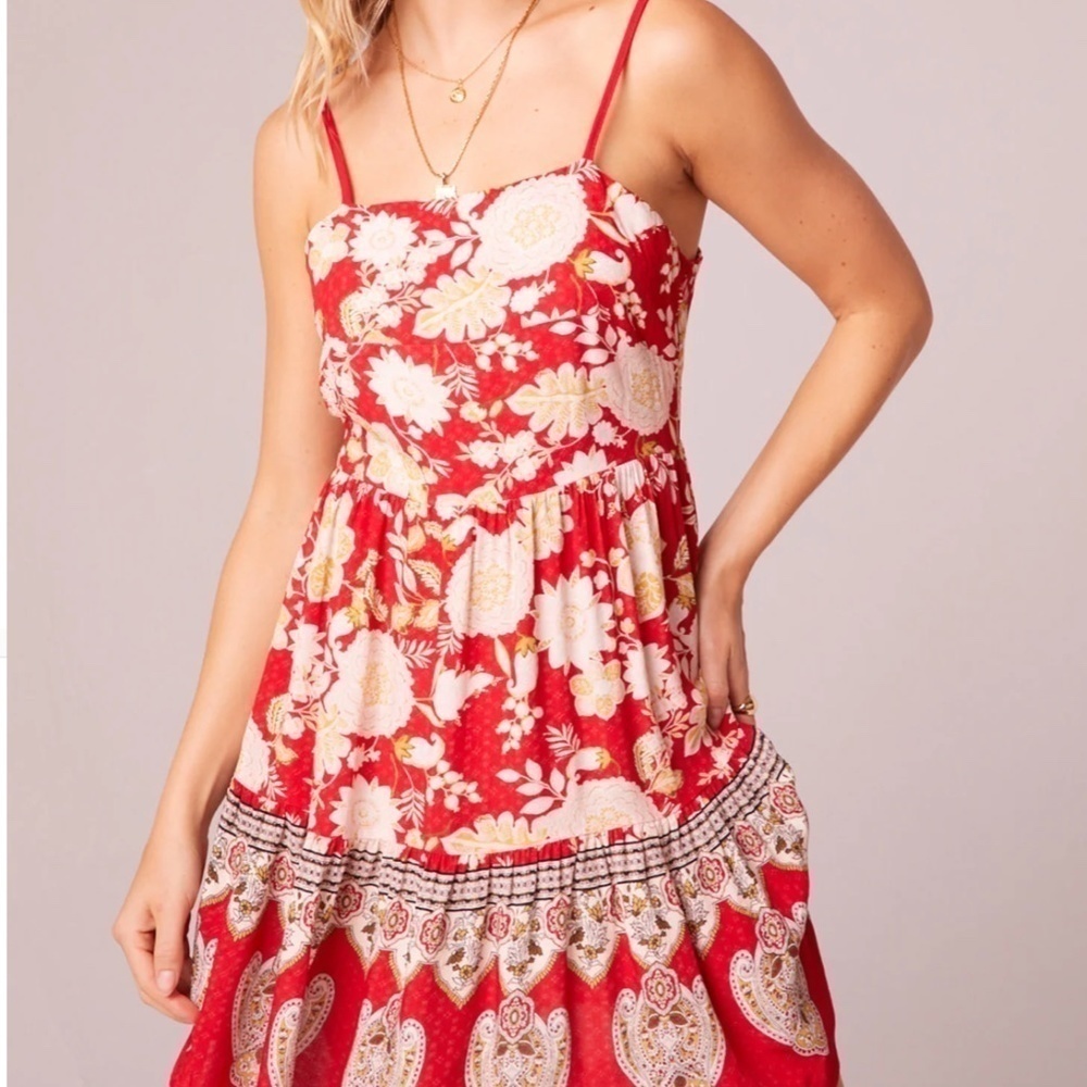 BAND OF THE FREE Boho Love is All Around Floral Flowy Dress • Size Small NWT